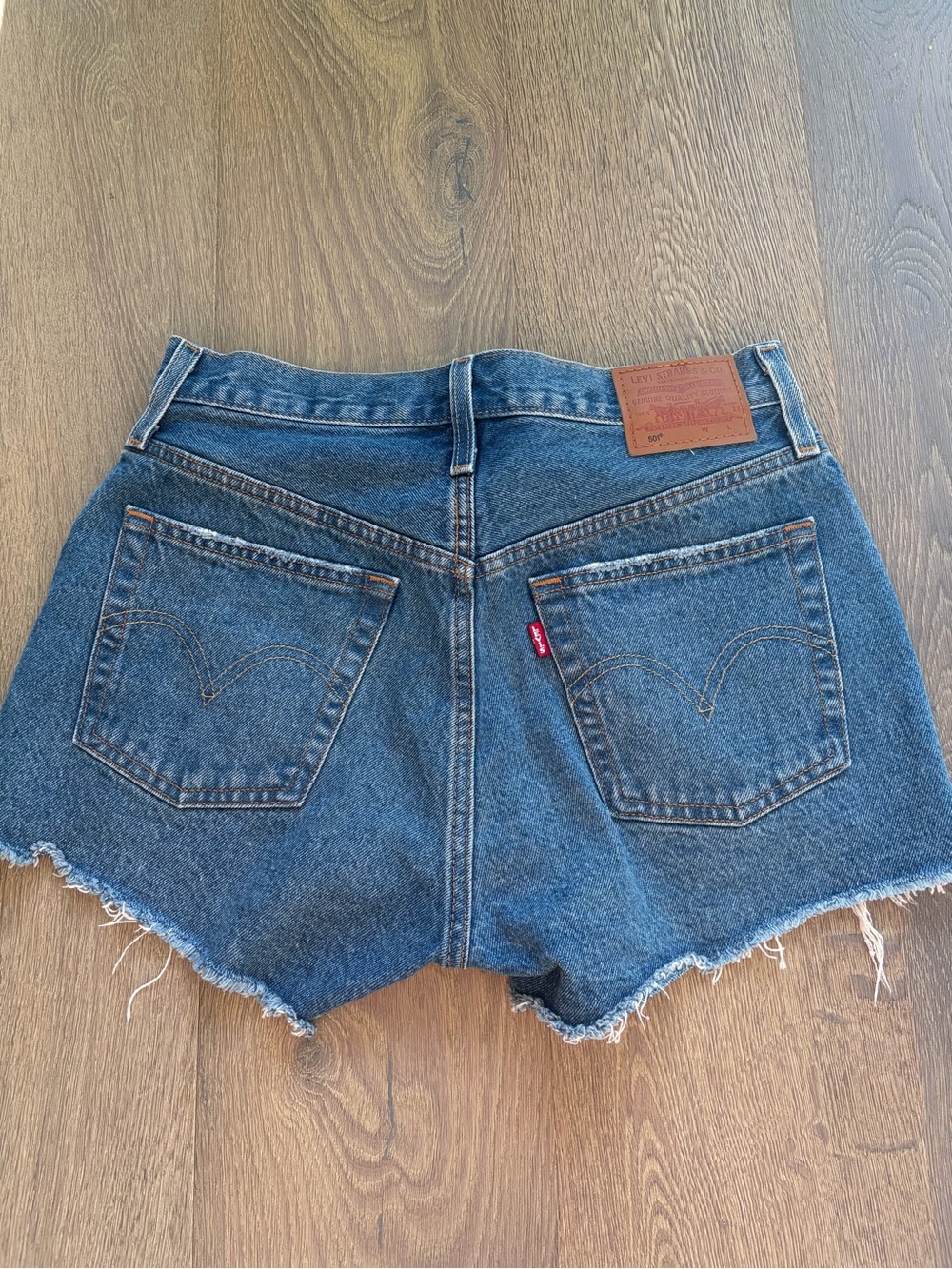 Levi's Dark Blue High-Rise Denim Cutoff Shorts